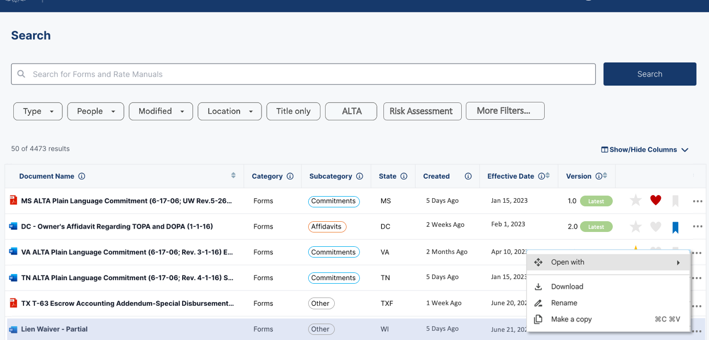 First American search and document management