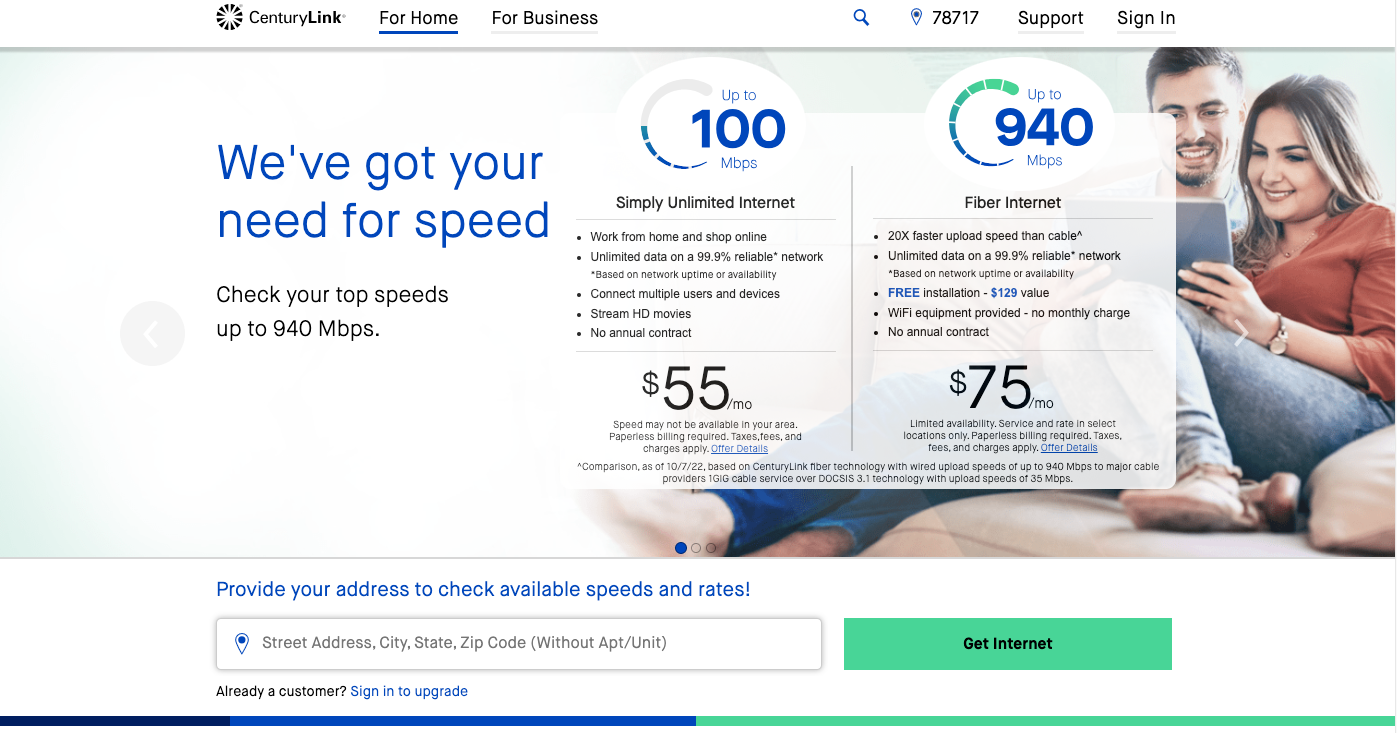 CenturyLink speed promo