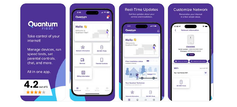 Quantum Fiber mobile app