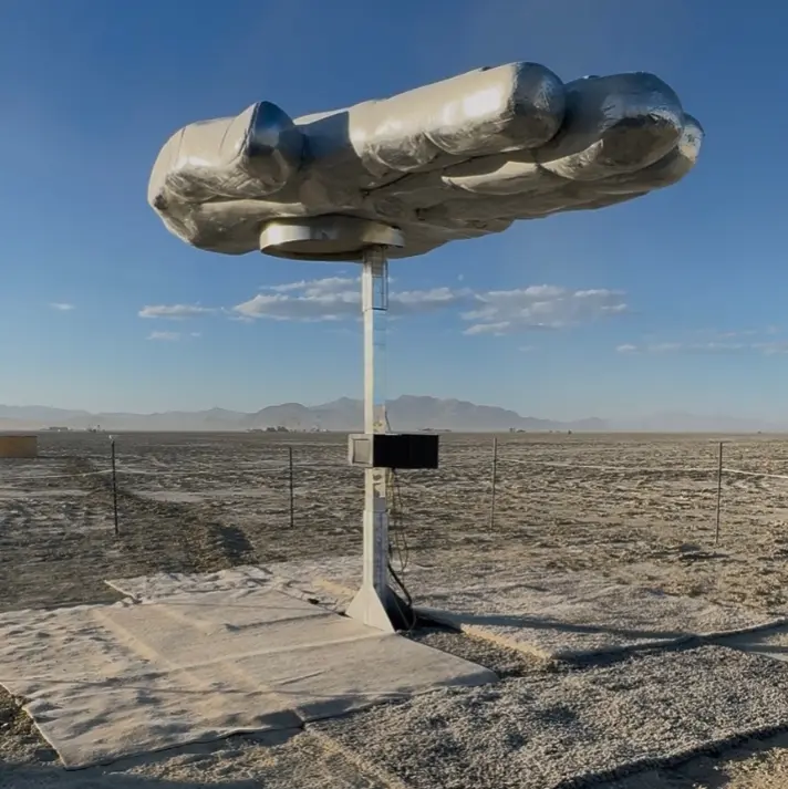 The hand installed on the playa