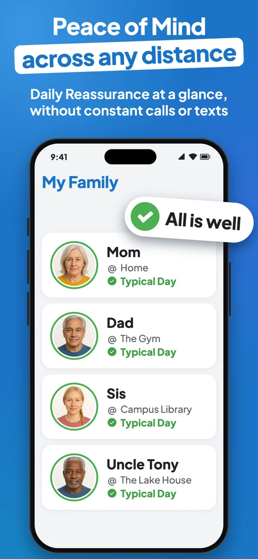 App Store screen: Peace of mind across any distance