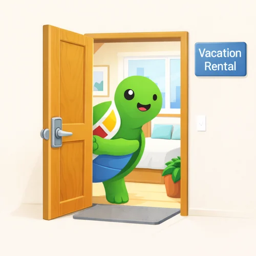 The turtle at a vacation rental door